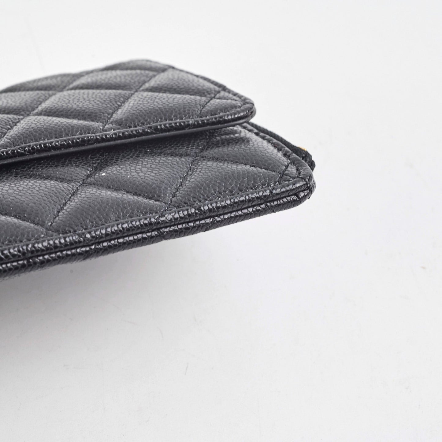 Chanel Long Cardholder Wallet Caviar Black