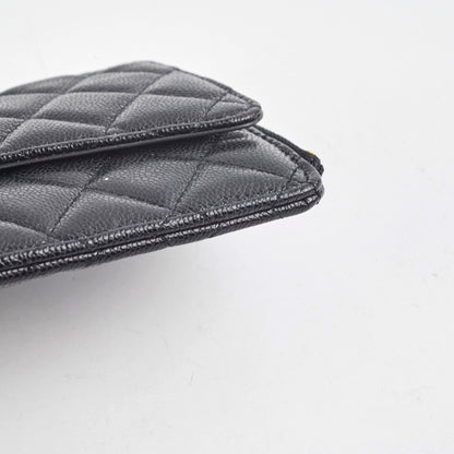Chanel Long Cardholder Wallet Caviar Black