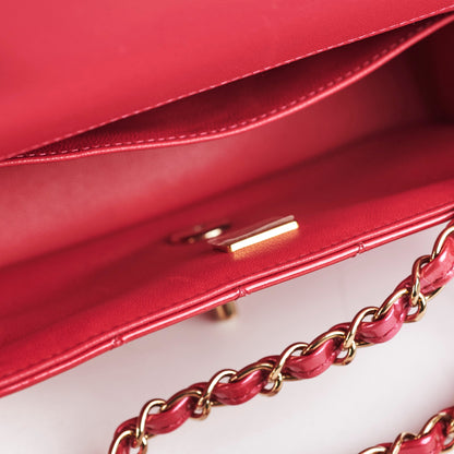 Chanel Patent Shaded Mini Rectangular Flap Bag Pink