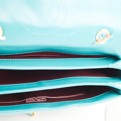 Chanel Large Trendy CC Lambskin Turquoise - Series 20