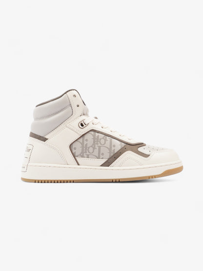 Christian Dior B27 High Top Sneakers  White / Grey / Brown Leather EU 40 UK 6