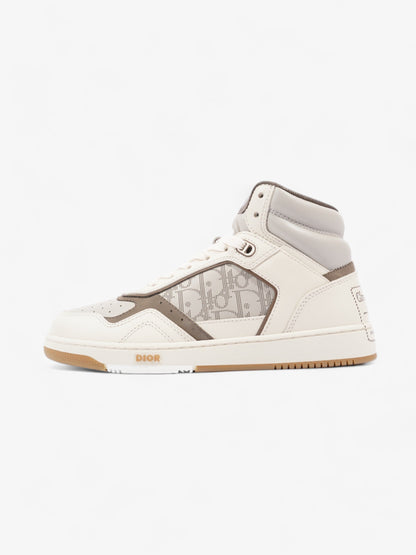 Christian Dior B27 High Top Sneakers  White / Grey / Brown Leather EU 40 UK 6