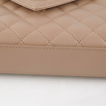 Saint Laurent Envelope Quilted Beige Bag
