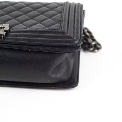 Chanel Old Medium Boy Lambskin Black