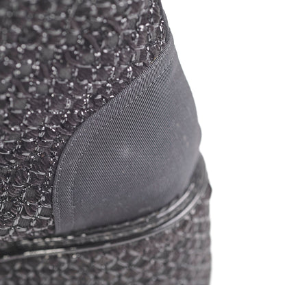 Chanel Tweed Black Boots Size 35.5