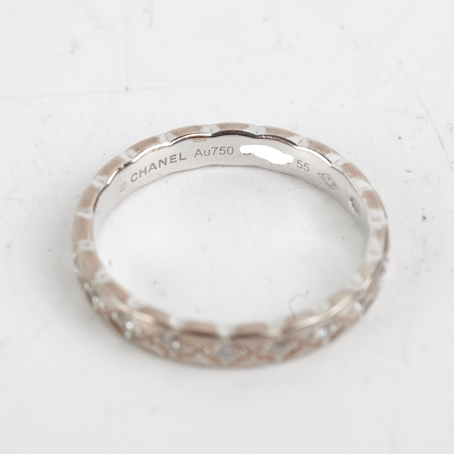 Chanel Coco Crush Ring Mini Model White Gold Diamond Size 55 HOLD AV