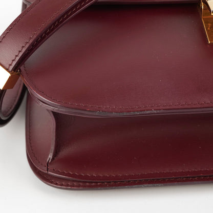 Celine Medium Box Burgundy Crossbody Bag