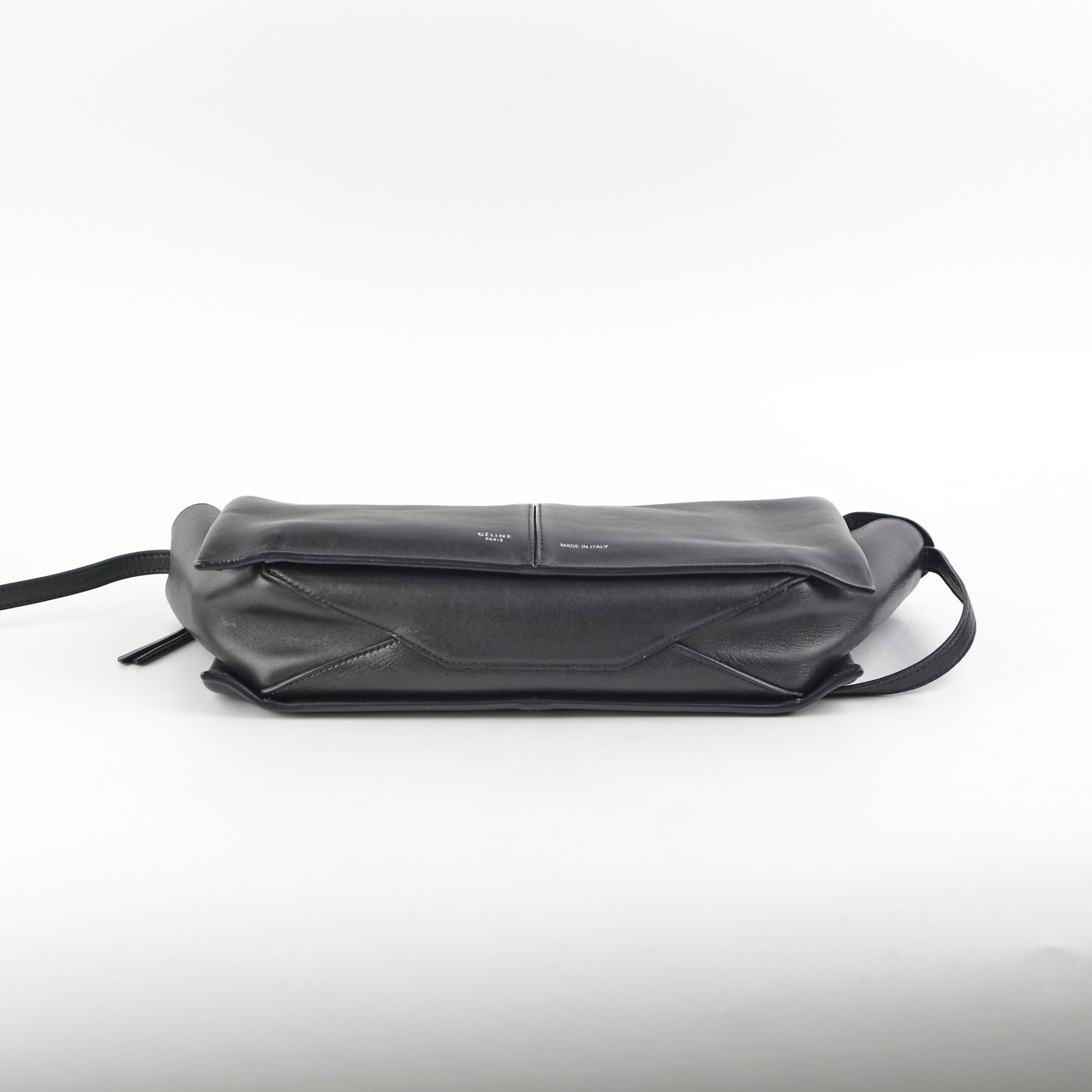 Celine TriFold Clutch On Chain Black Leather