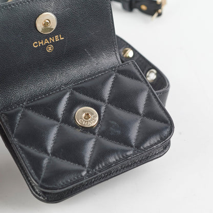 Chanel Micro Belt Bag Cardholder xLambskin Black - Series 31