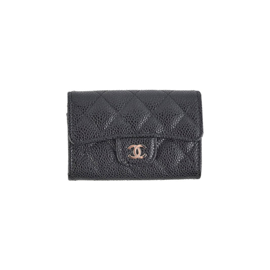 Chanel Flap Cardholder Caviar Black- Series 30