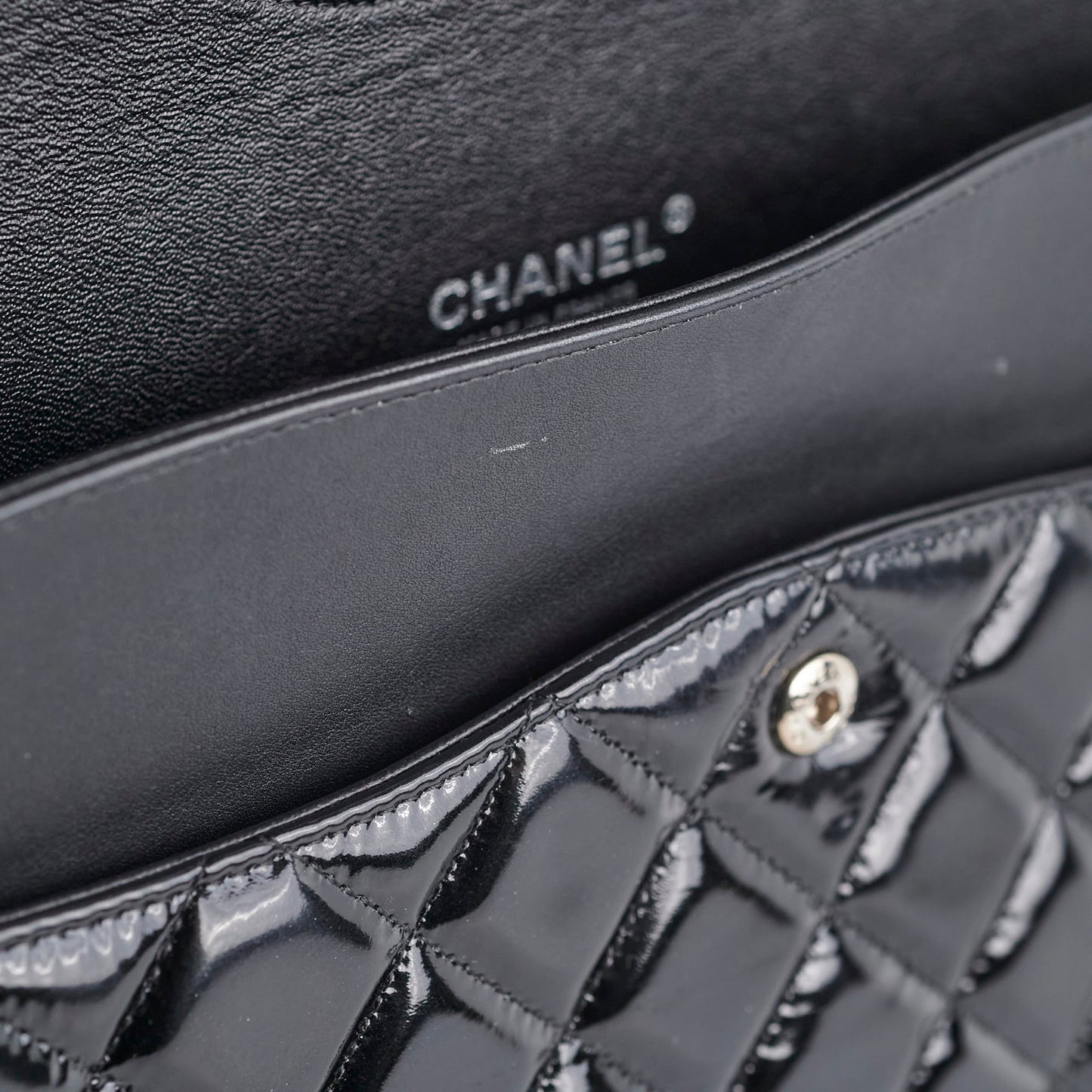 Chanel Maxi Patent Flap Black 20 Series