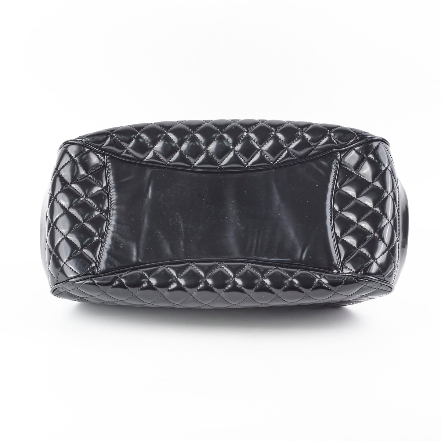 Chanel Mademoiselle Frame Patent Leather Bag Black
