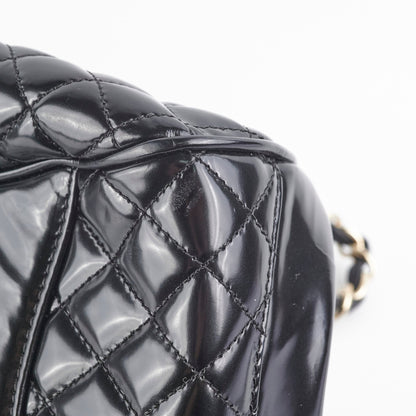 Chanel Mademoiselle Frame Patent Leather Bag Black