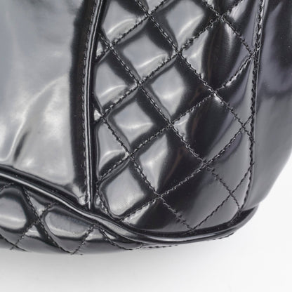 Chanel Mademoiselle Frame Patent Leather Bag Black