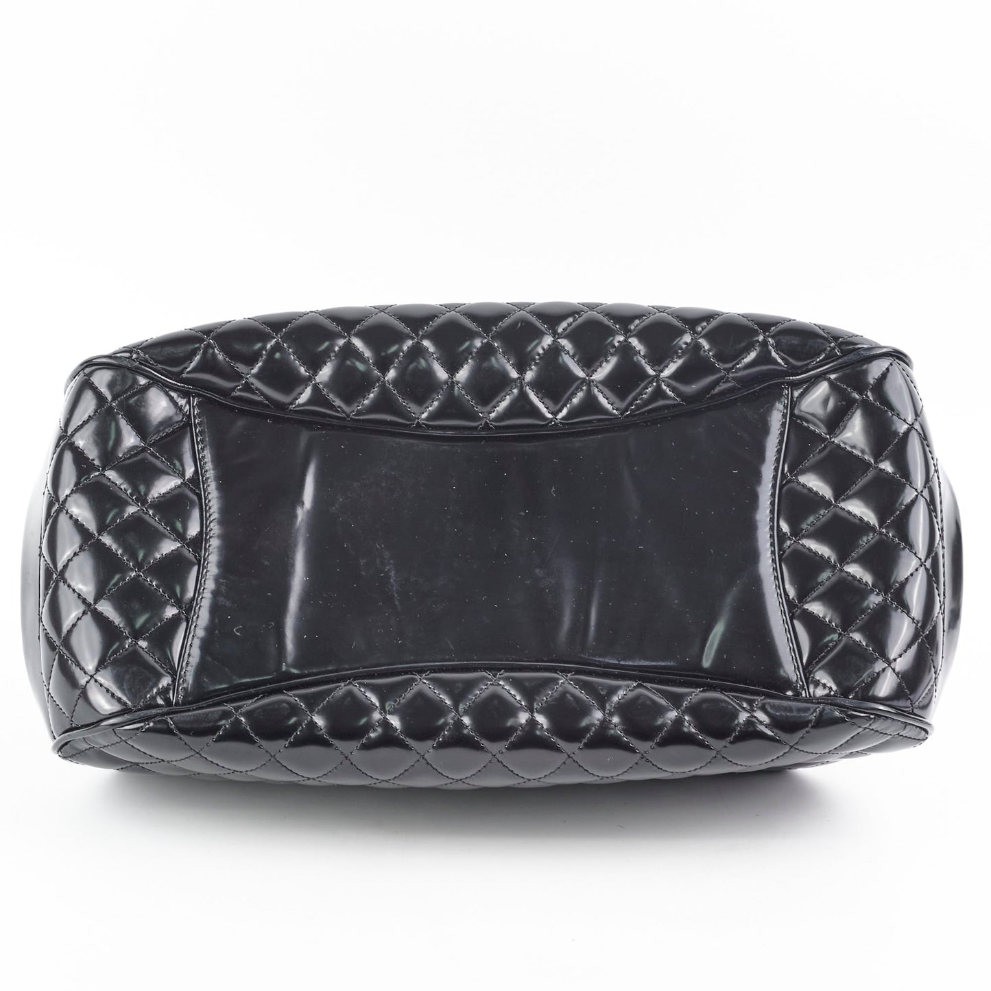 Chanel Mademoiselle Frame Patent Leather Bag Black