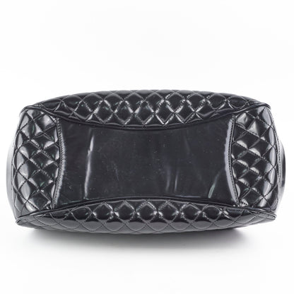 Chanel Mademoiselle Frame Patent Leather Bag Black