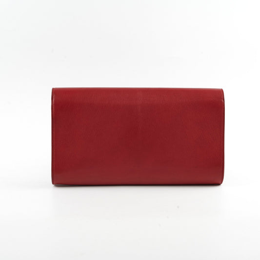 Saint Laurent Leather Clutch Red