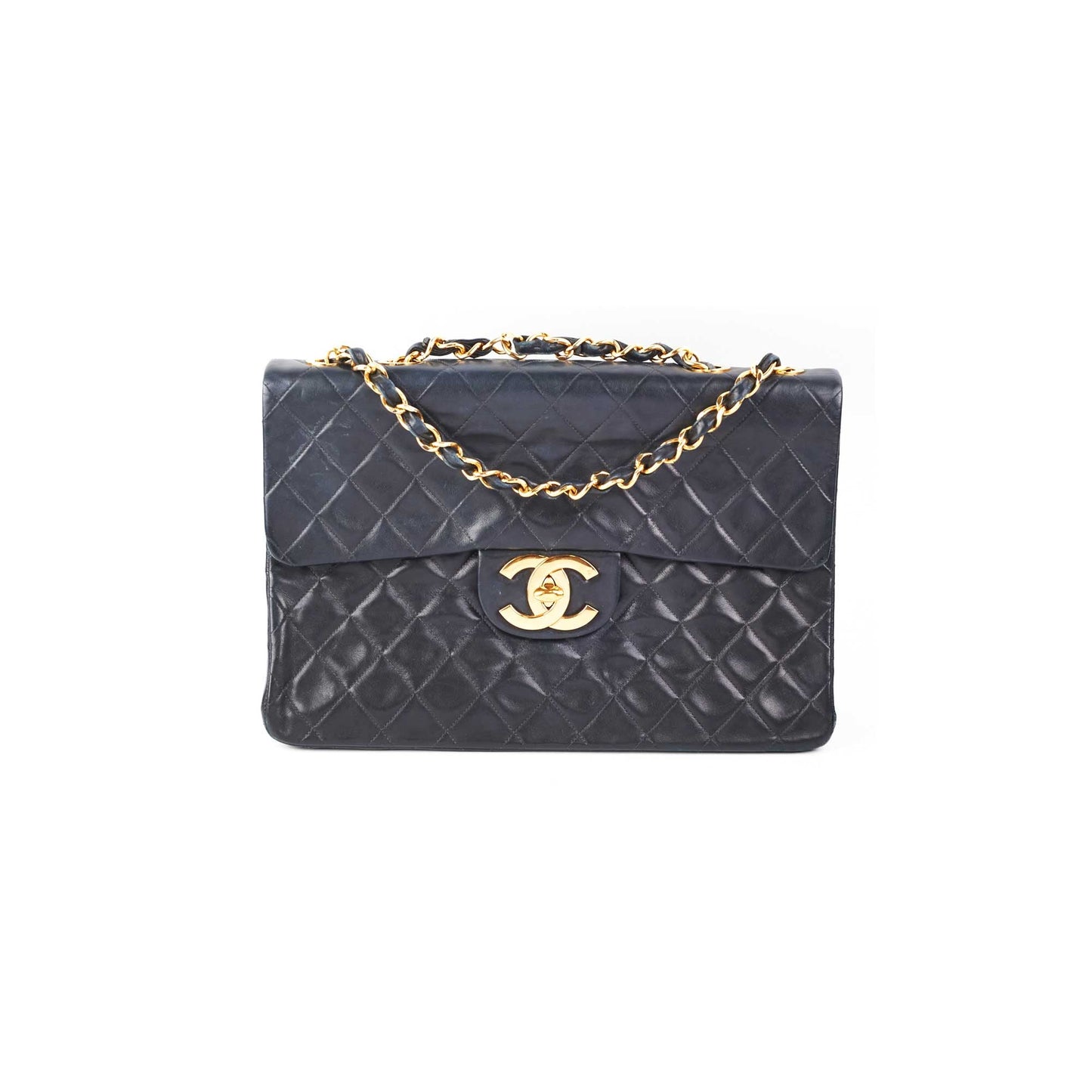 Chanel Maxi Vintage Flap Black 24k Gold
