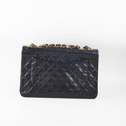 Chanel Maxi Vintage Flap Black 24k Gold
