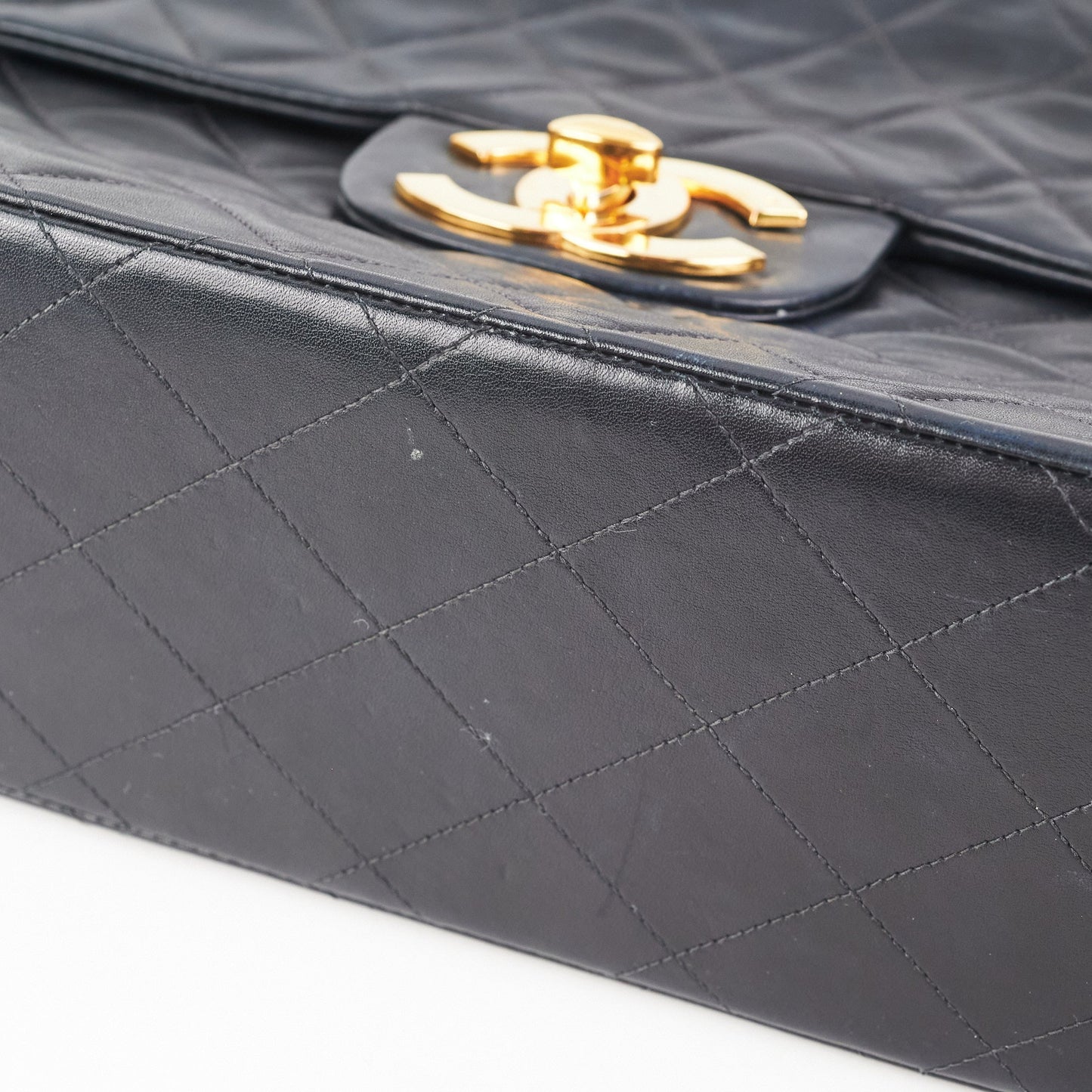 Chanel Maxi Vintage Flap Black 24k Gold