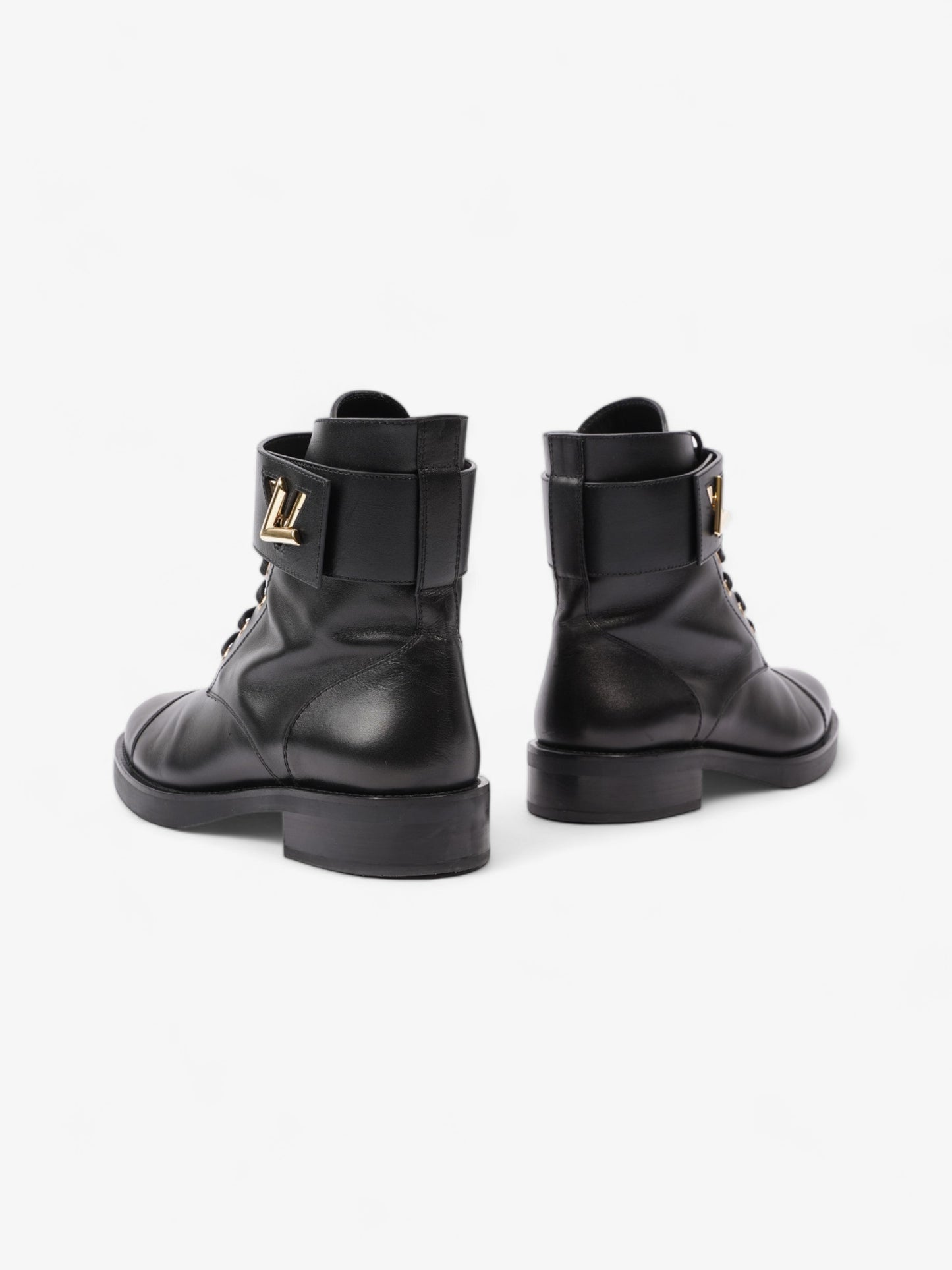 Louis Vuitton Wonderland Flat Rangers Black Leather EU 39.5 UK 6.5