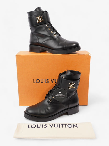 Louis Vuitton Wonderland Flat Rangers Black Leather EU 39.5 UK 6.5