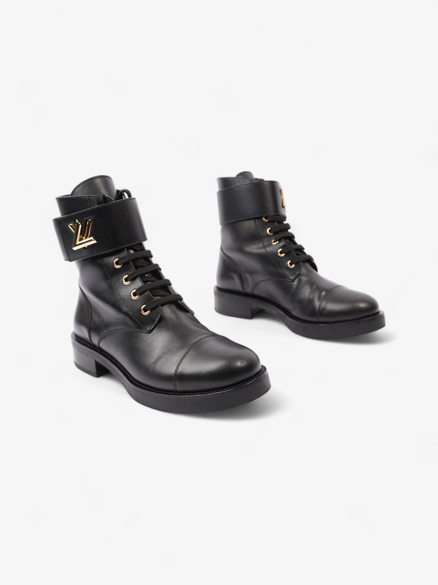 Louis Vuitton Wonderland Flat Rangers Black Leather EU 39.5 UK 6.5