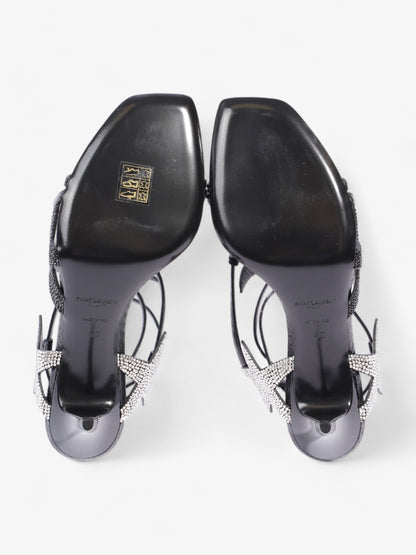 Saint Laurent Ayers Lacquer Stars Heels 60 Black / Silver Sequins  Leather EU 40 UK 7