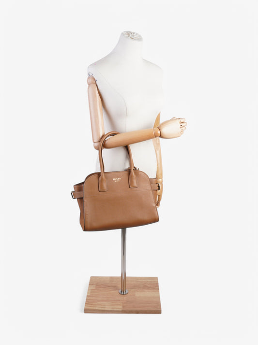 Prada Leather Tote Bag Brown Leather