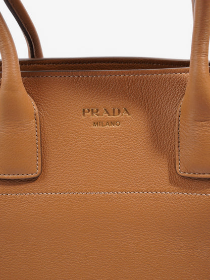 Prada Leather Tote Bag Brown Leather