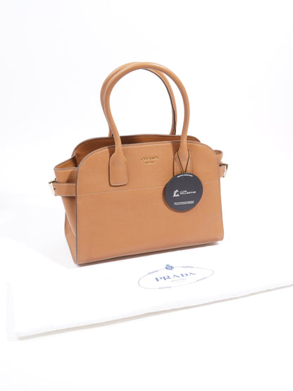 Prada Leather Tote Bag Brown Leather