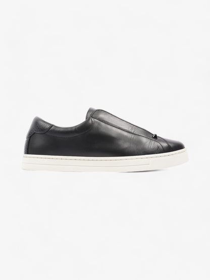 Fendi Rockoclick Knitted Logo Sneakers Black / Brown / White Leather EU 36 UK 3