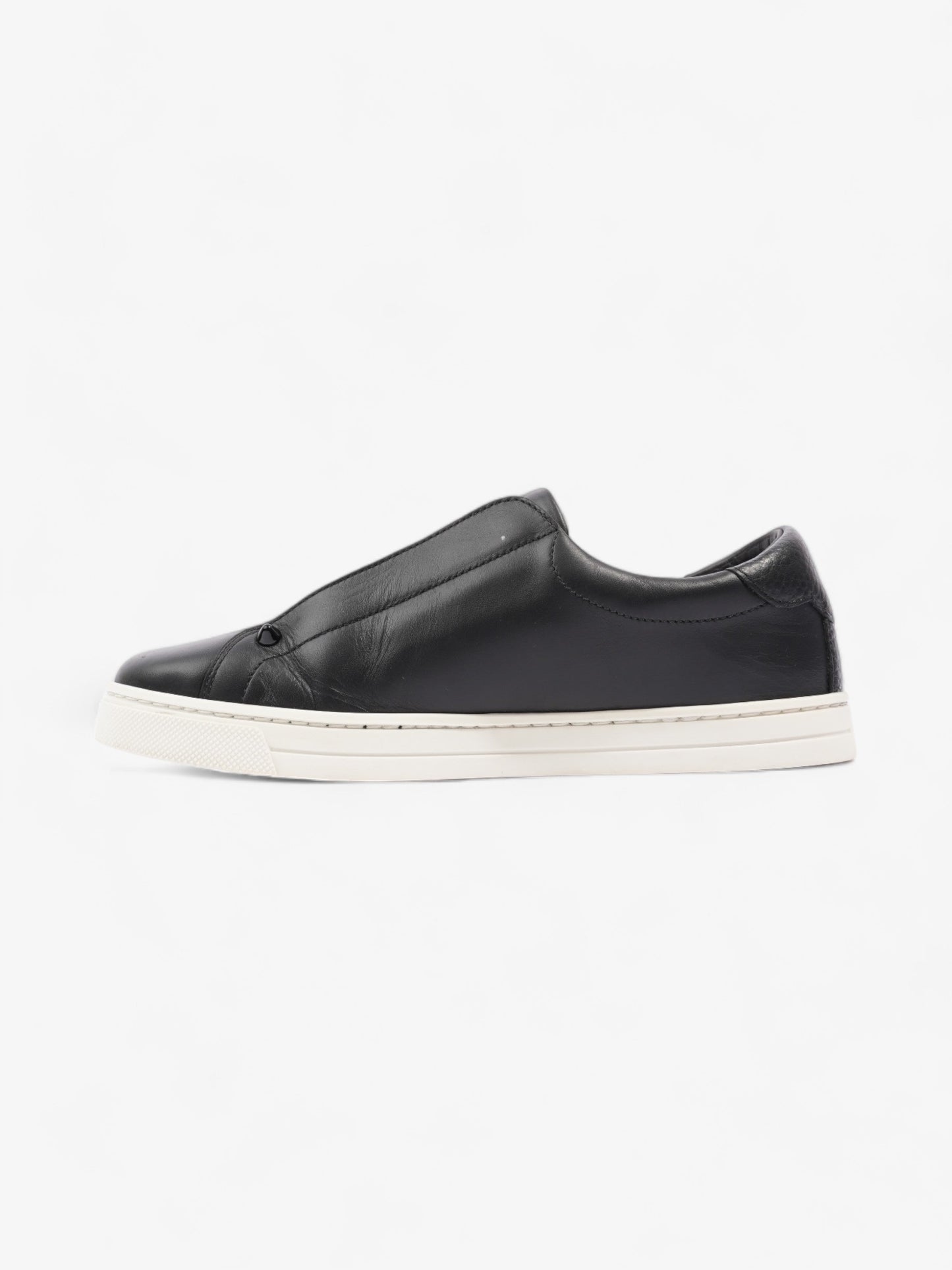 Fendi Rockoclick Knitted Logo Sneakers Black / Brown / White Leather EU 36 UK 3
