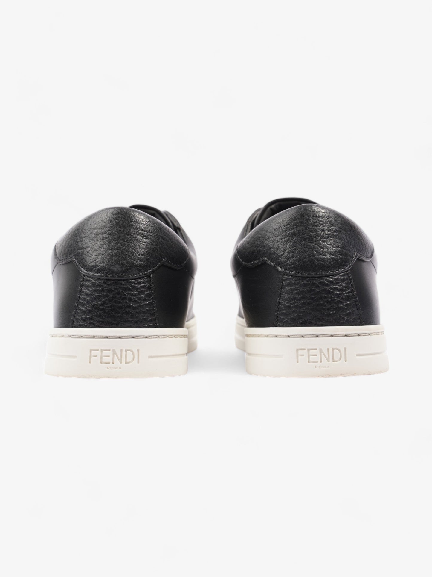 Fendi Rockoclick Knitted Logo Sneakers Black / Brown / White Leather EU 36 UK 3