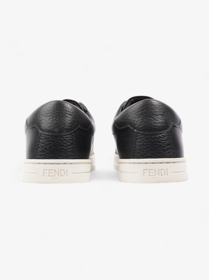 Fendi Rockoclick Knitted Logo Sneakers Black / Brown / White Leather EU 36 UK 3