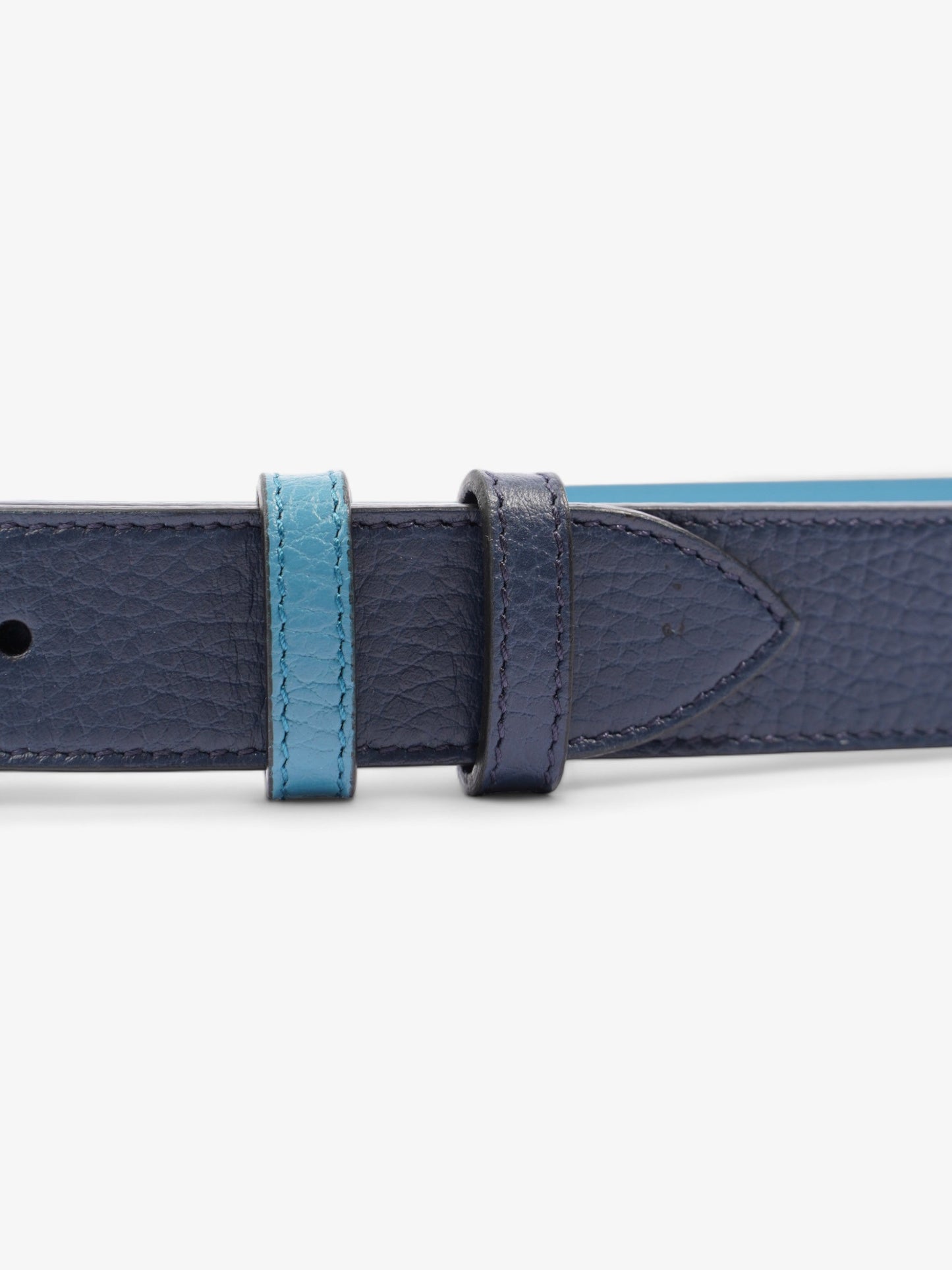 Gucci GG Marmont Thin Reversible Belt Navy / Aqua Blue Leather 95cm 38"