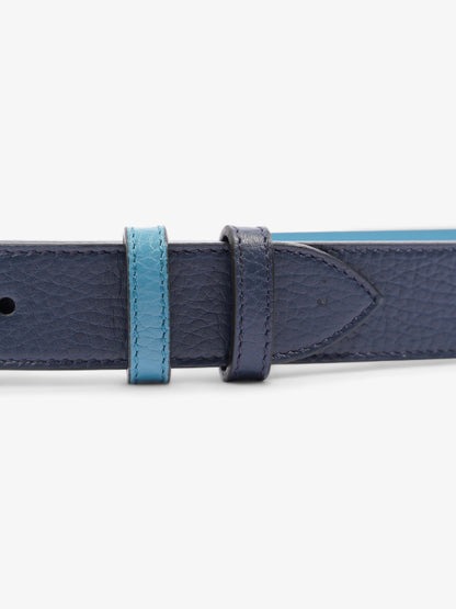 Gucci GG Marmont Thin Reversible Belt Navy / Aqua Blue Leather 95cm 38"