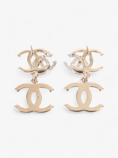 Chanel CC Triple Earrings Silver / Light Gold Base Metal