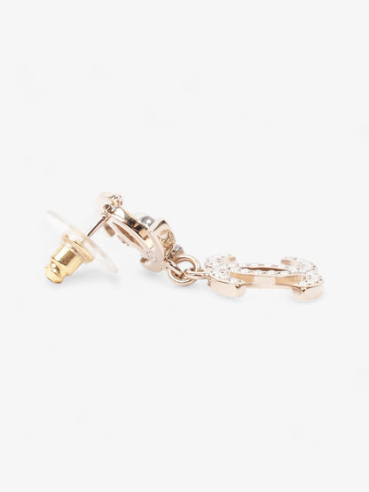 Chanel CC Triple Earrings Silver / Light Gold Base Metal