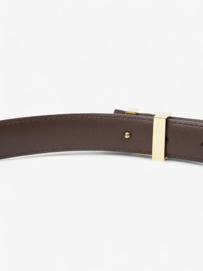 Louis Vuitton LV Iconic Belt Damier Ebene / Gold Leather 85cm / 34"