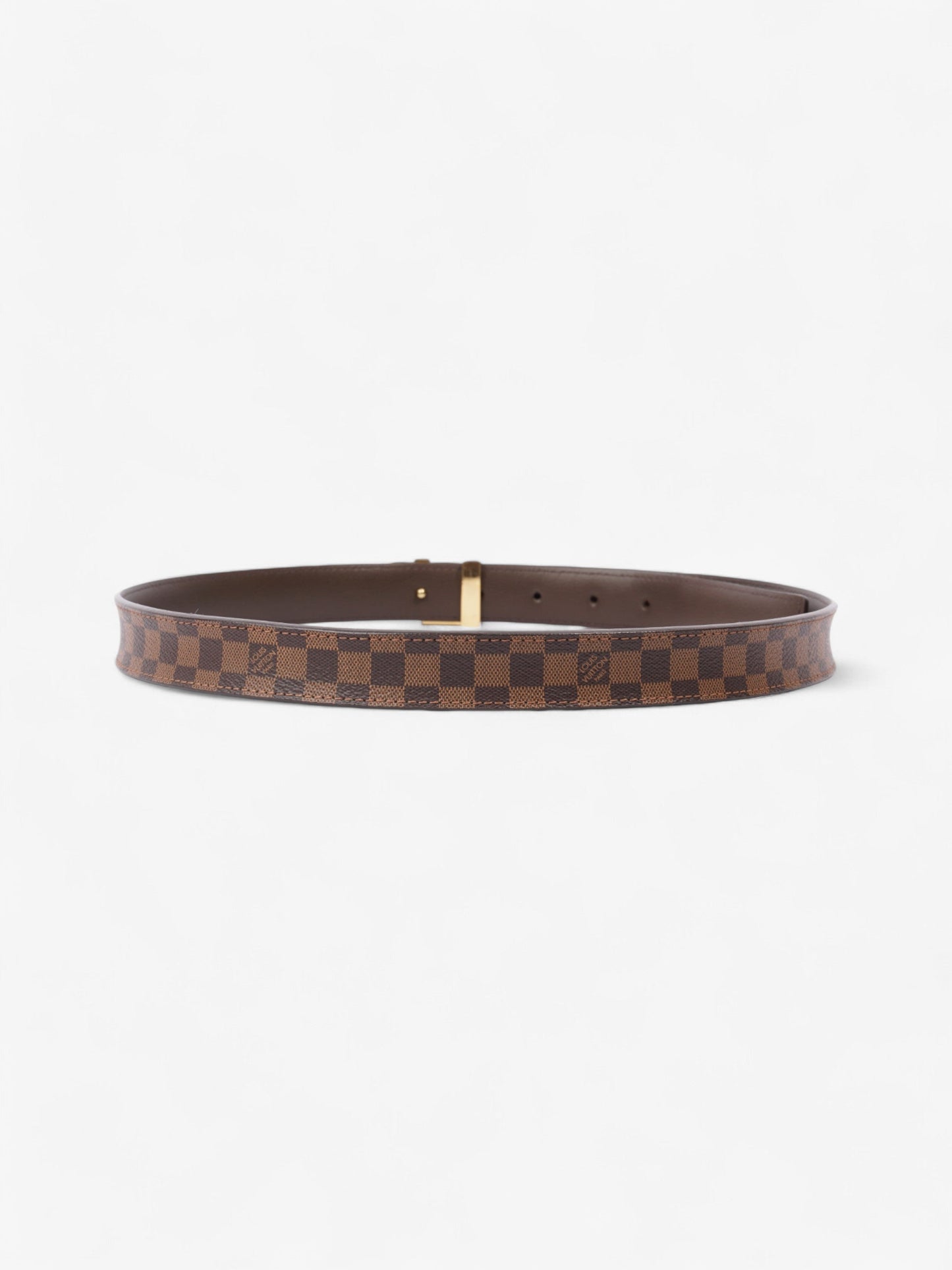 Louis Vuitton LV Iconic Belt Damier Ebene / Gold Leather 85cm / 34"