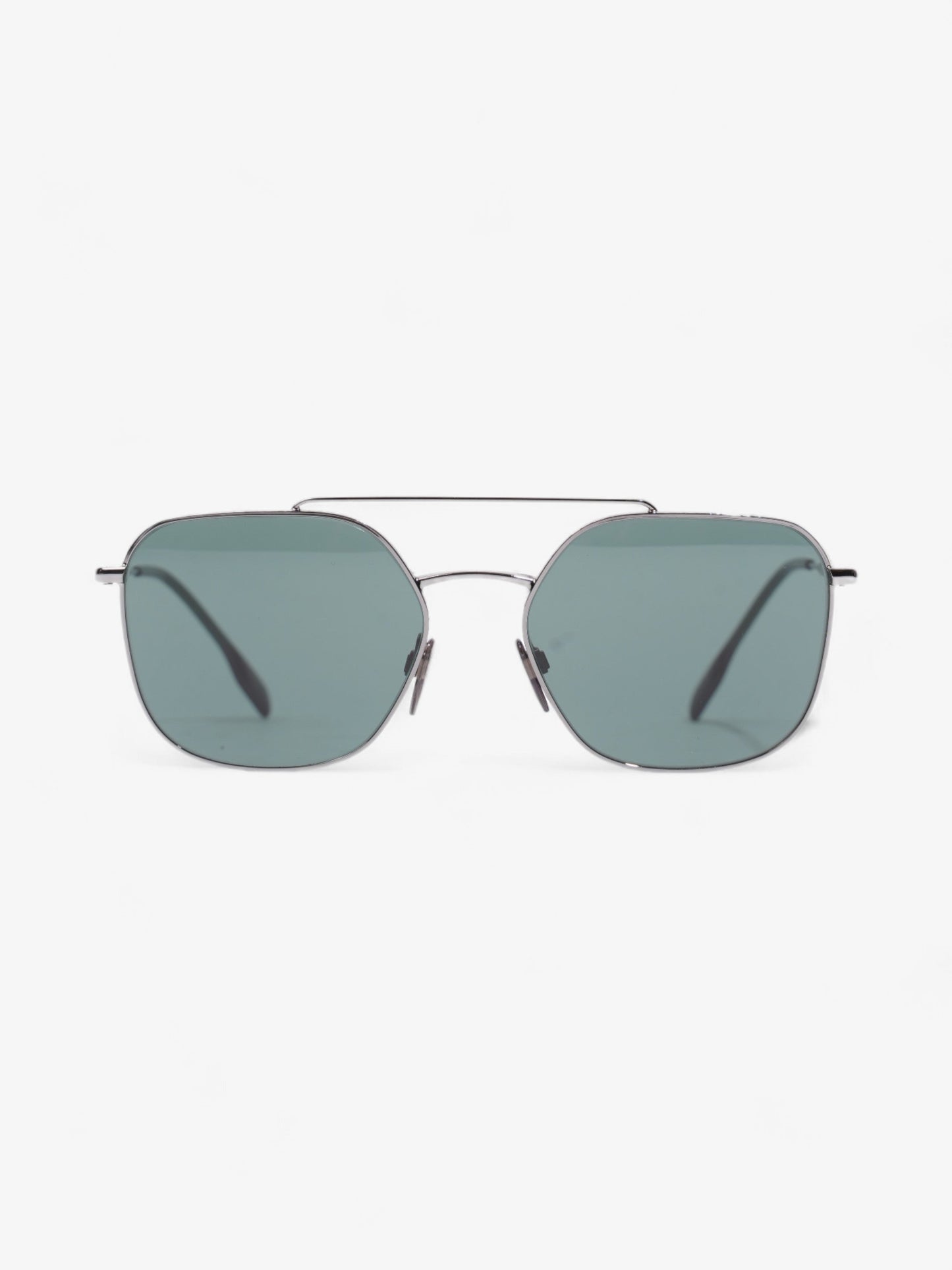 Burberry Top Bar Detail Square Pilot Sunglasses Green Acetate 145mm