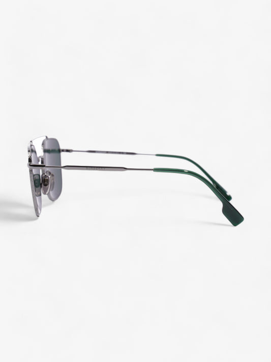 Burberry Top Bar Detail Square Pilot Sunglasses Green Acetate 145mm