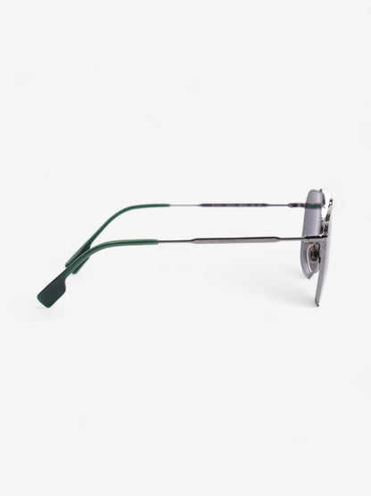 Burberry Top Bar Detail Square Pilot Sunglasses Green Acetate 145mm