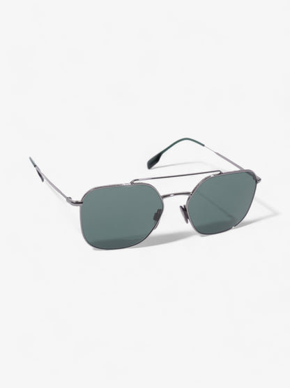 Burberry Top Bar Detail Square Pilot Sunglasses Green Acetate 145mm
