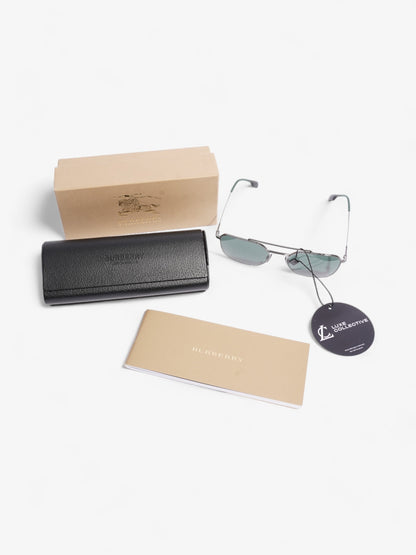 Burberry Top Bar Detail Square Pilot Sunglasses Green Acetate 145mm