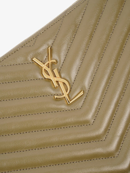 Saint Laurent Cassandra Pouch Khaki Matelasse Leather