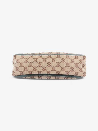 Gucci Abbey D Ring Beige And Ebony GG Supreme / Green Canvas
