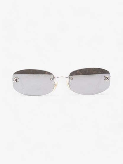 Chanel Rimless CC Sunglasses Silver Base Metal 130mm