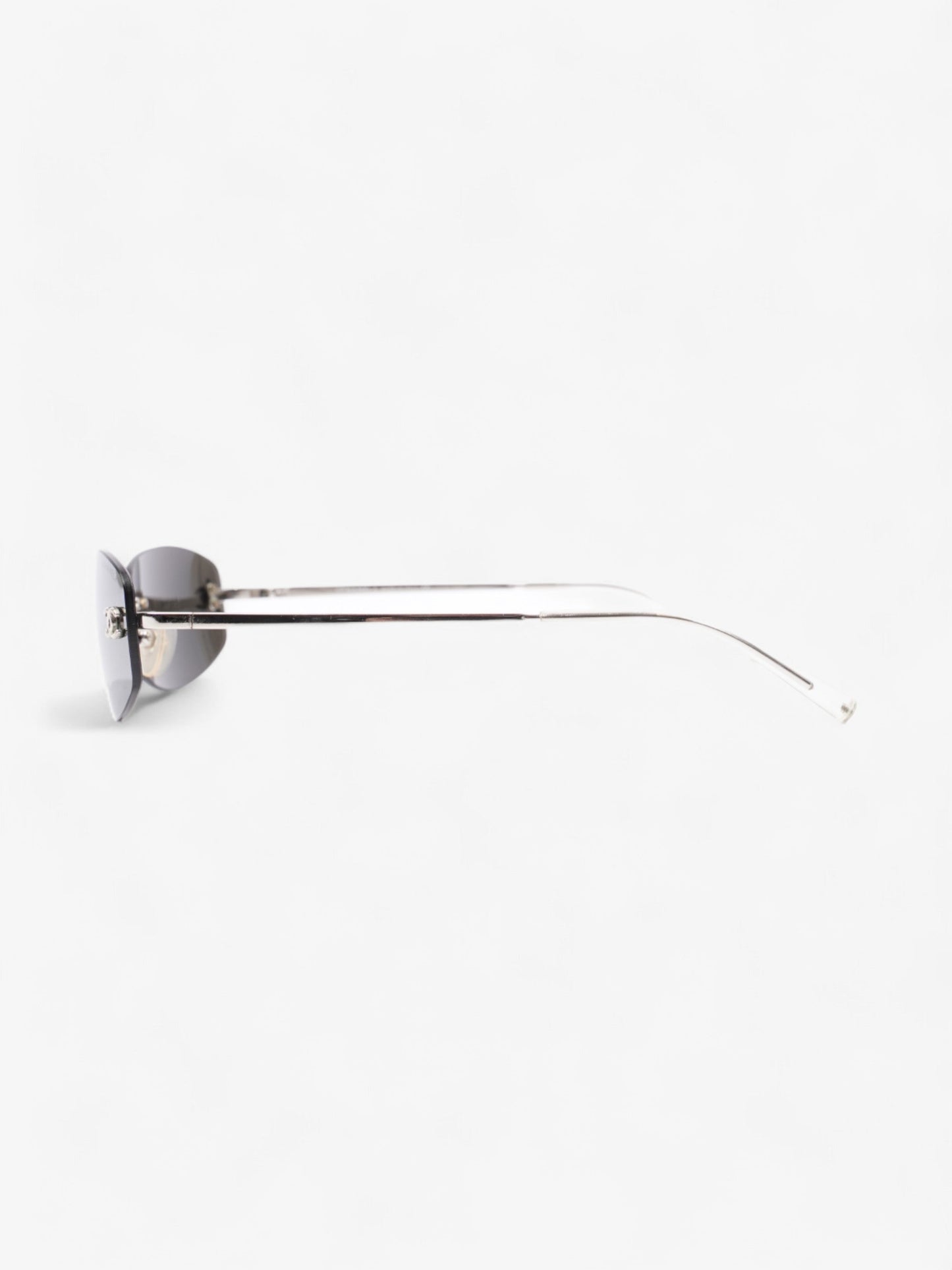 Chanel Rimless CC Sunglasses Silver Base Metal 130mm